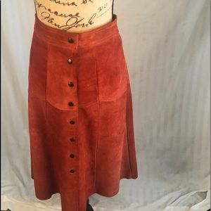 Suede  high waisted skirt rust